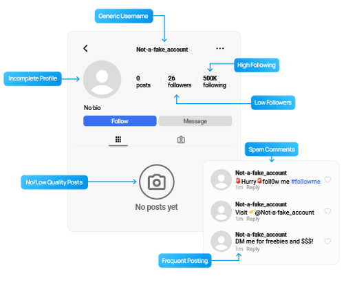 how to tell fake Instagram account