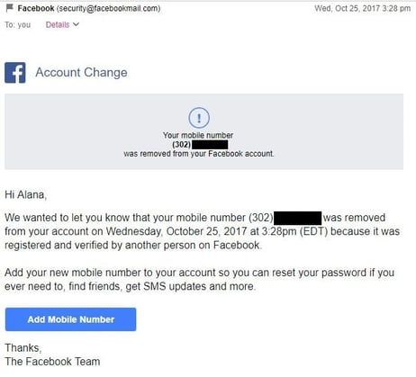 changing facebook account information