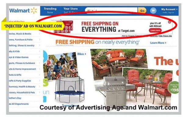 Ad Injection on Walmart