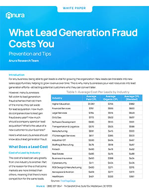 What Lead Generation Fraud Costs You white paper cover