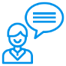 person with speech bubble icon