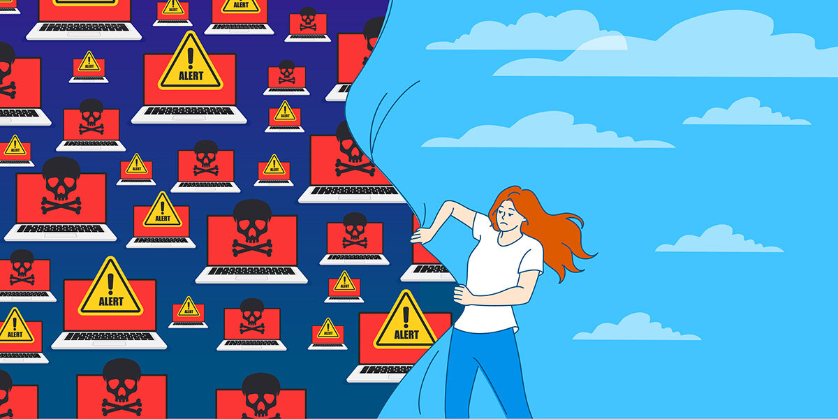 human pulling back the background to expose fraud