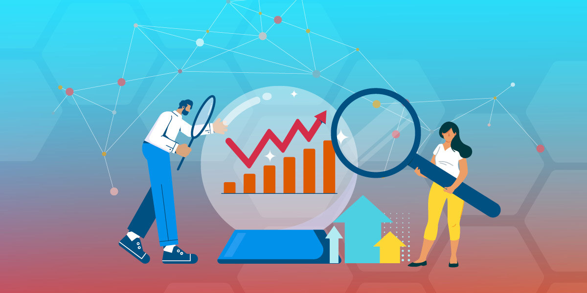 marketers looking in a crystal ball at data