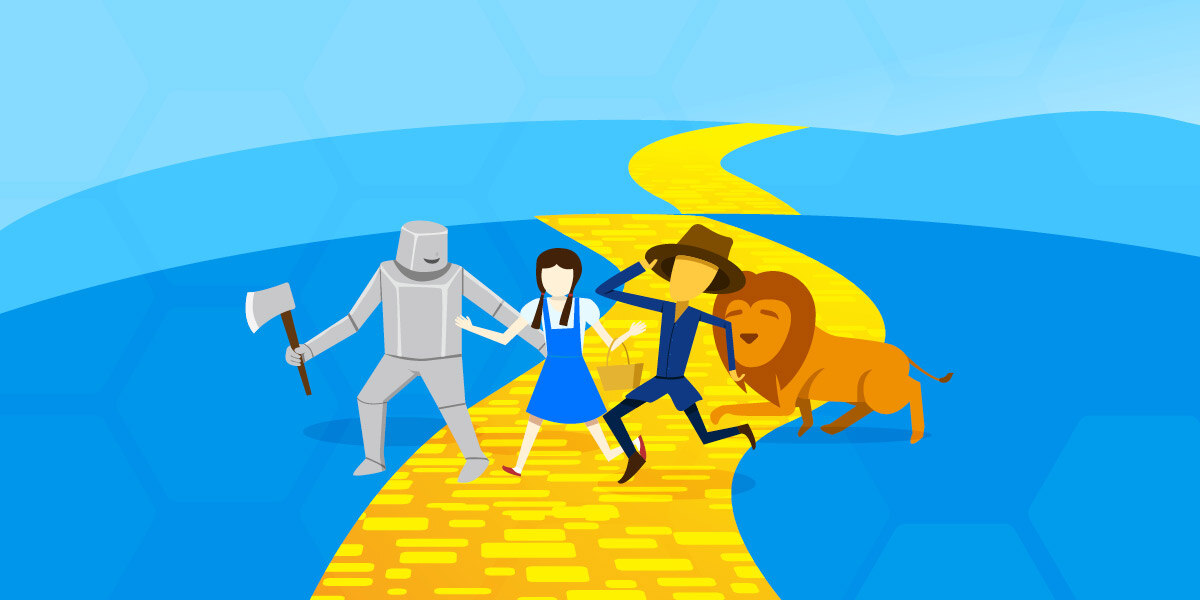 wizard of oz on the yellow brick road