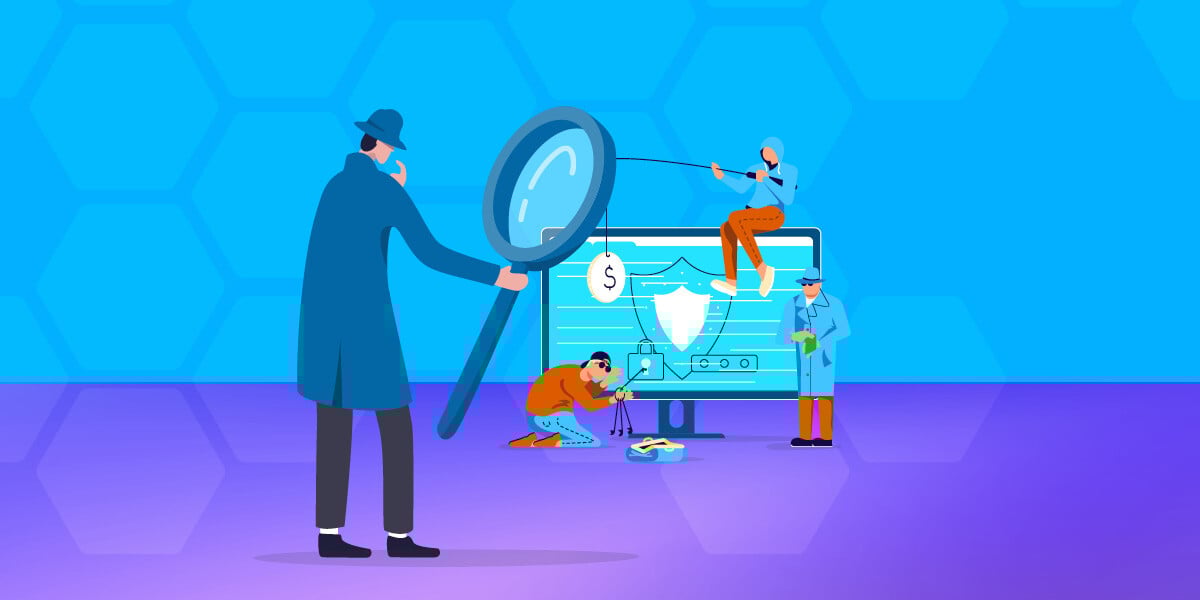 detective looking at fraudsters