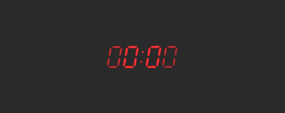 digital clock reading 00:00