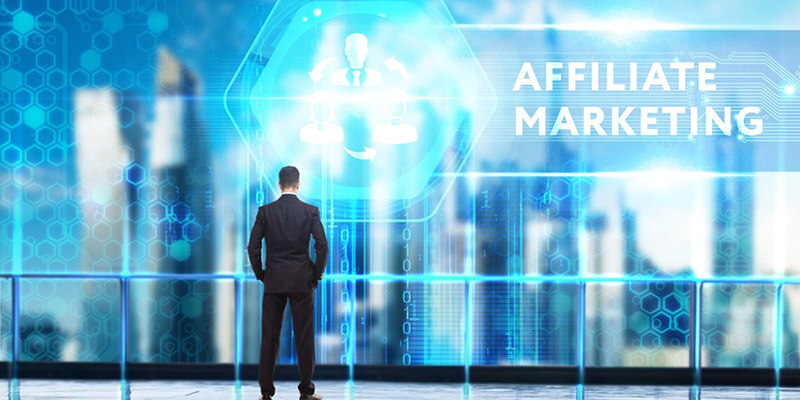 businessman standing looking at affiliate marketing