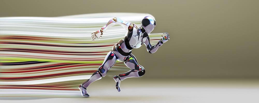 robot running super fast