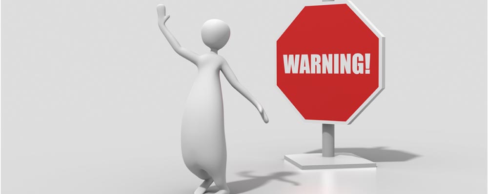 fat white avatar in front of red warning sign