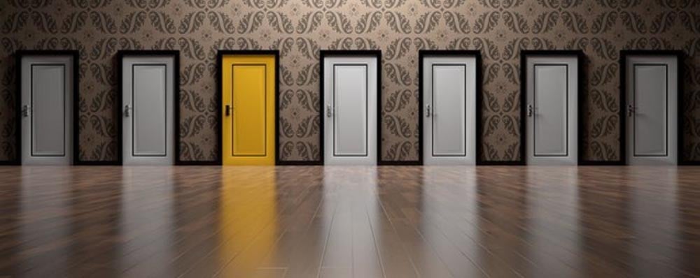 3 doors symbolizing choosing right ad fraud solution
