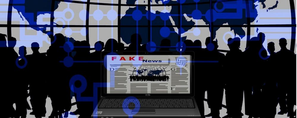 image of newspaper saying fake news