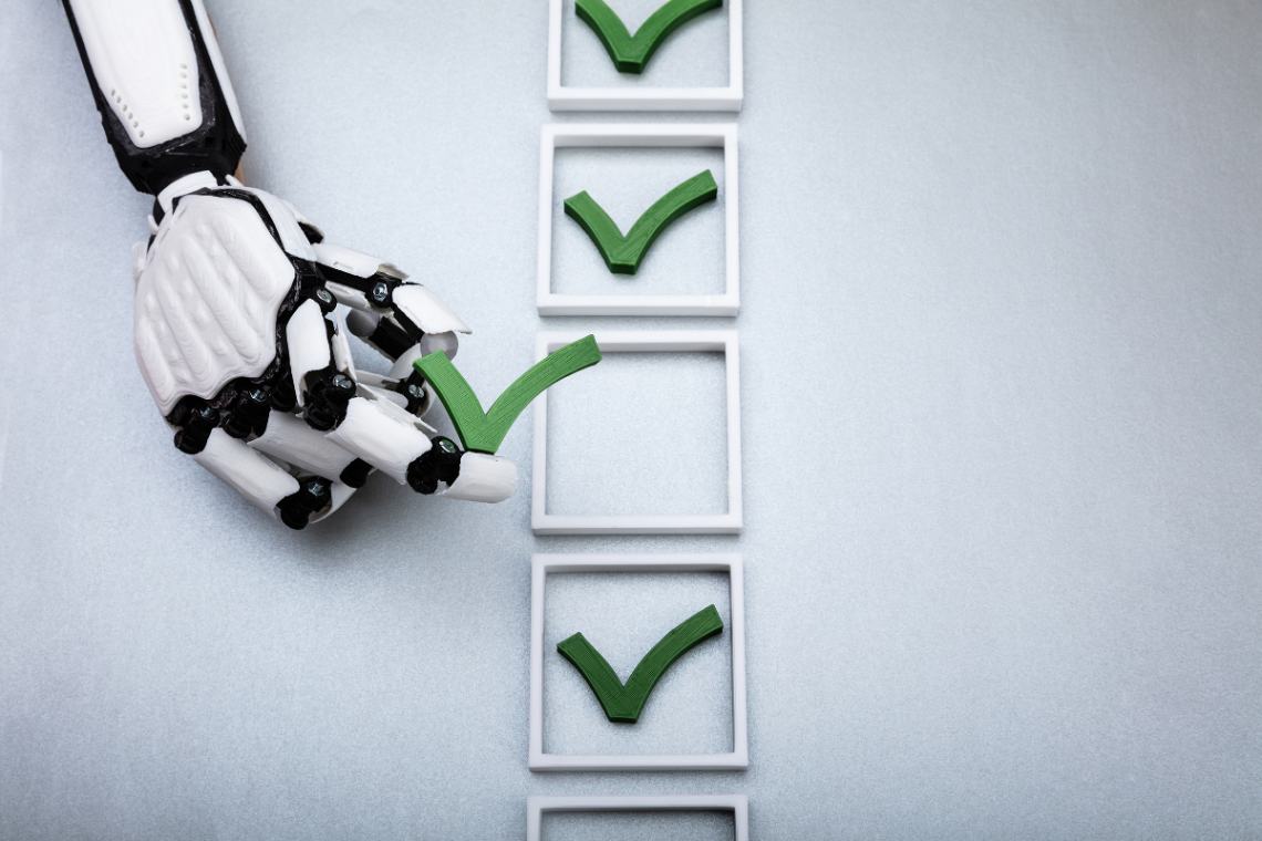 Robot Placing Check Mark In Box