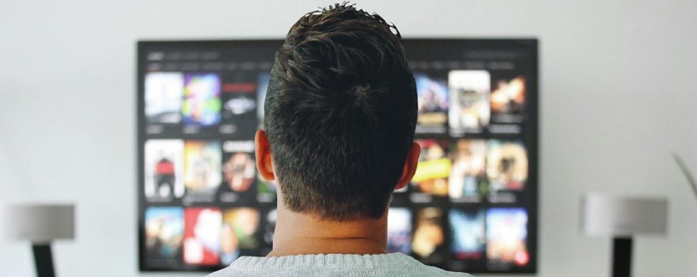 guy watching tv